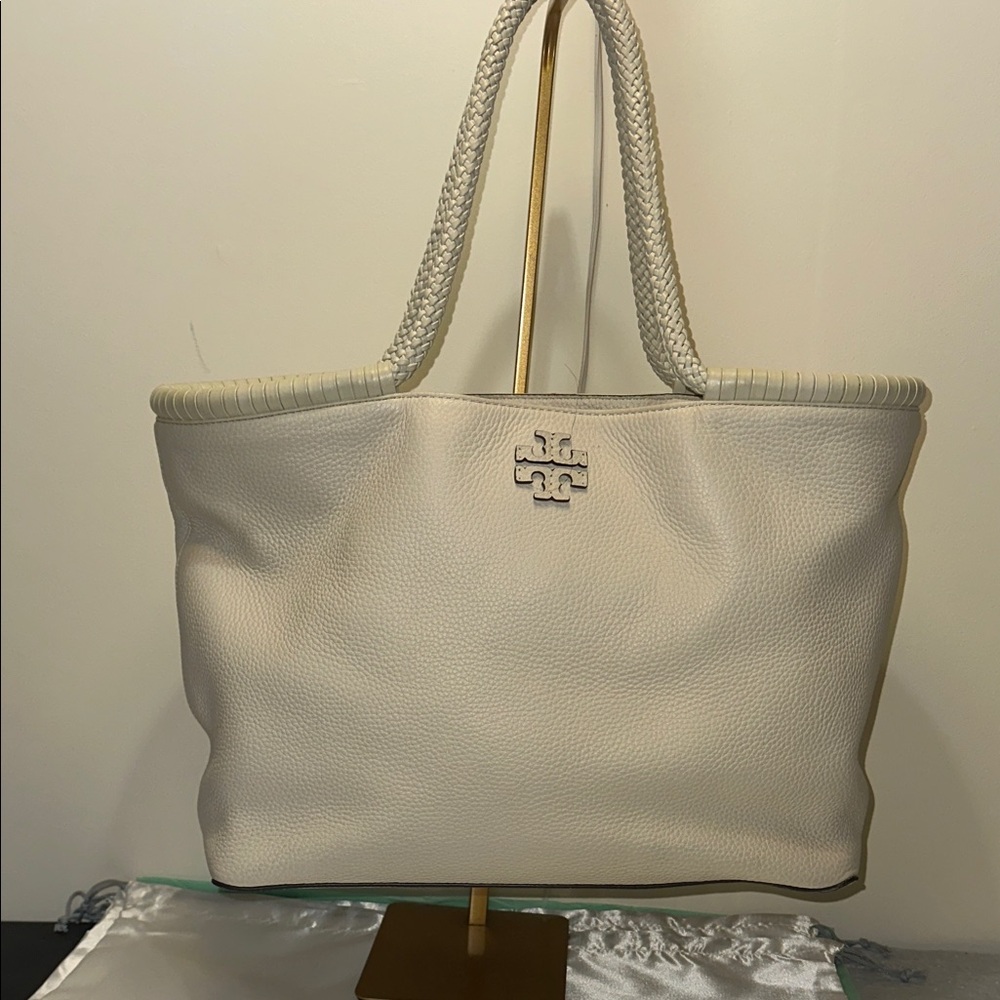Tory Burch Ivory Textured Tote